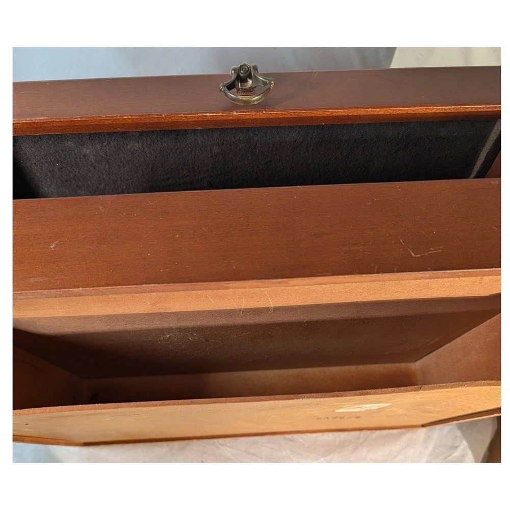 Vintage Eureka Mfg Co Wooden Cutlery Silverware Chest Box Organizer Made in USA - Picture 3 of 12